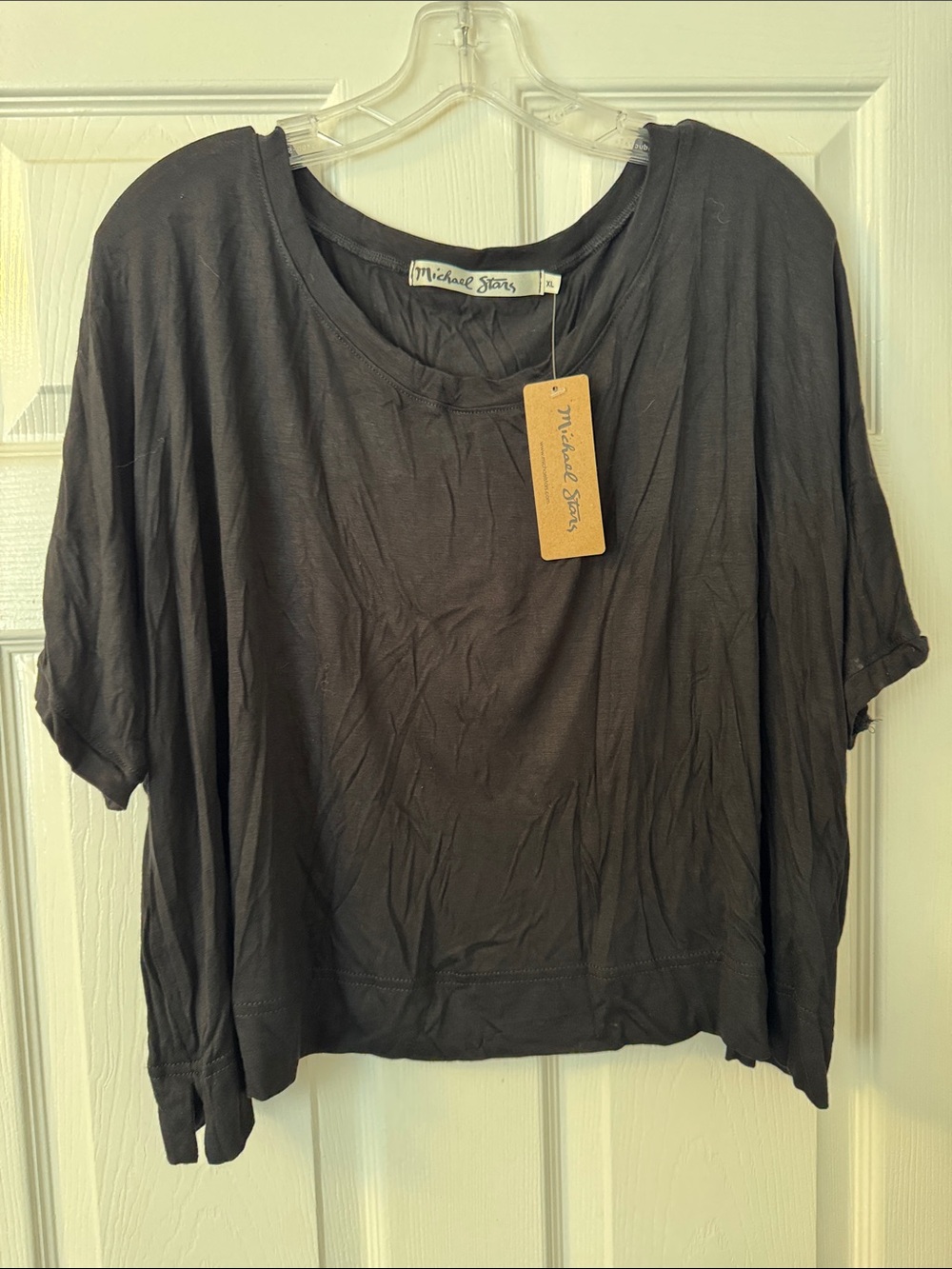 Michael Stars Black Scoop Neck Tee - Lightweight Staple.